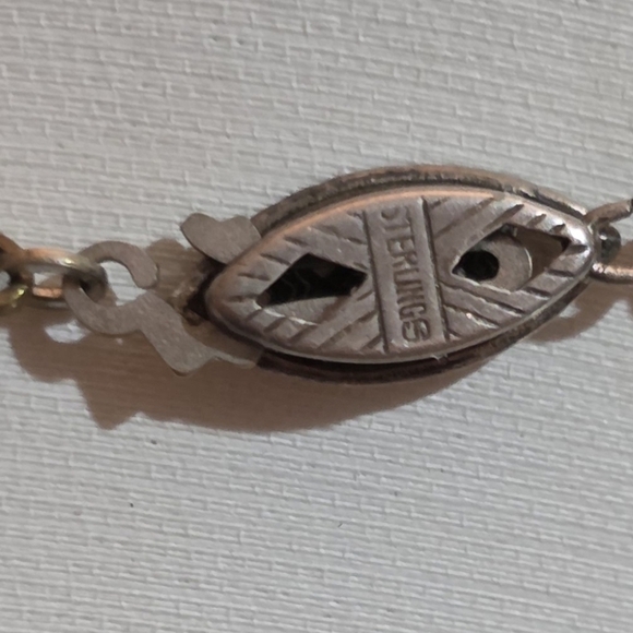 VINTAGE 1940'S STERLING GRADUATED SIMULATED PEARL NECKLACE 18 IN - Picture 3 of 4